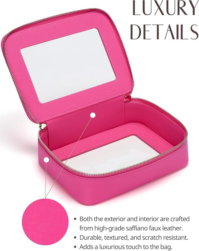 Popvibe Clear Makeup Bag Travel Cosmetic Case Transparent Toiletry Bag - Image 4