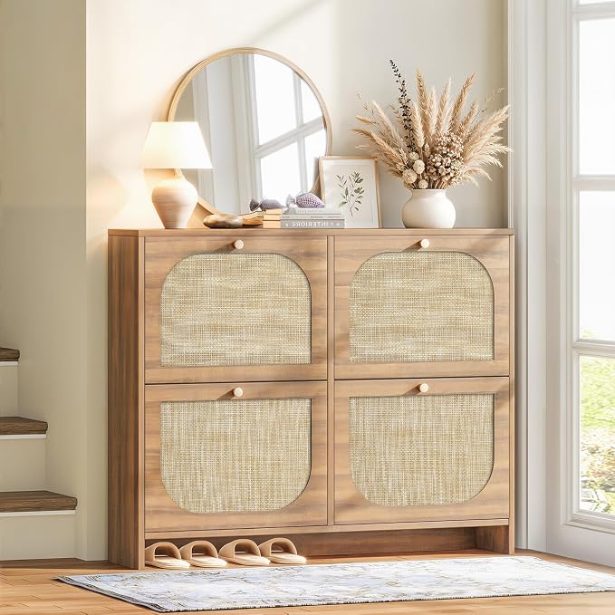 Rattan Shoe Cabinet for Entryway by Nicetree