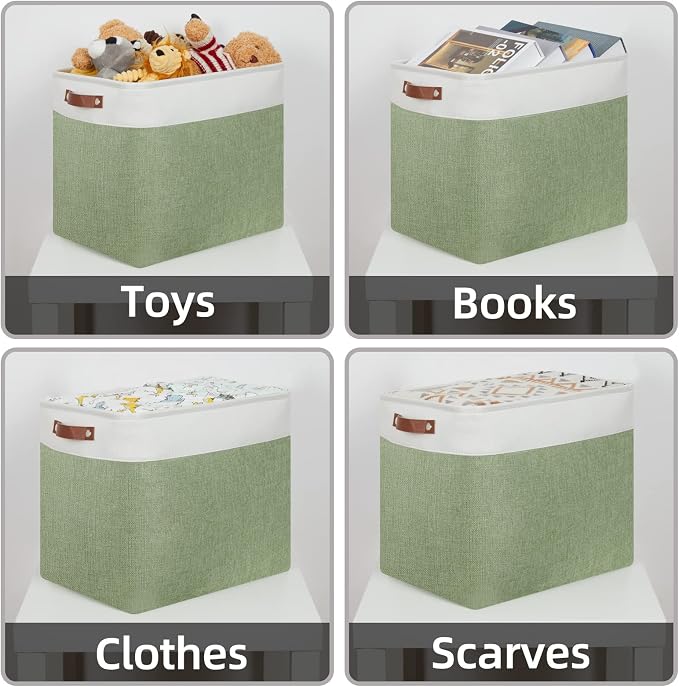 HNZIGE Shelf Storage Baskets for Clothes, Large Storage Bins Fabric Baskets for - Image 3