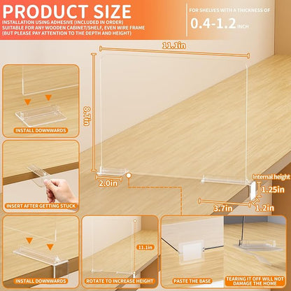 Yieach 4 Pack Towel, Purse Organizer and Acrylic Shelf Dividers - Image 3