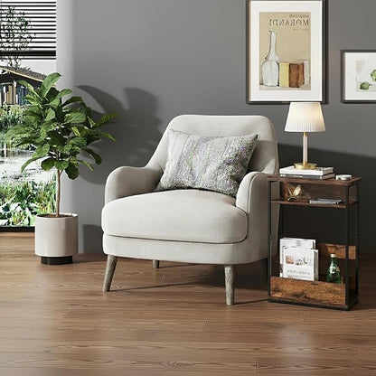 Vintage Narrow Side Table with Storage Shelf, 3 Tier Slim End Table Modern Sofa - Image 5