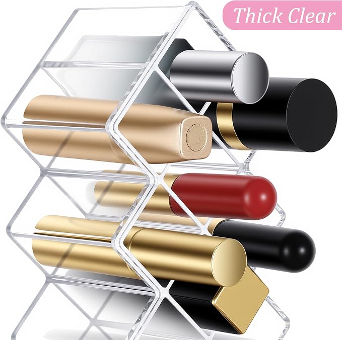 4 Pcs Lipstick Holder Organizer 16 Spaces Acrylic Stackable Fish Shape Lipstick - Image 4