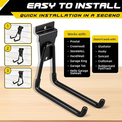 40 Pcs Slatwall Hooks & Hangers – Heavy-Duty Metal Slatwall Accessories Kit - Image 6