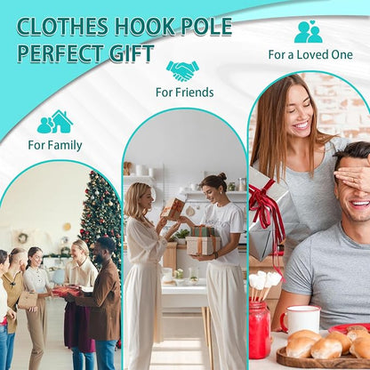 Clothes Hook Pole Heavy Duty, 32 to 80In Retail Clothing Hook Pole | Extra Long - Image 9