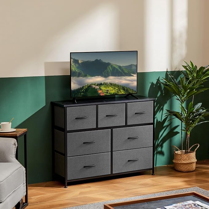 OLIXIS 7 Drawers Fabric Dresser - Image 8