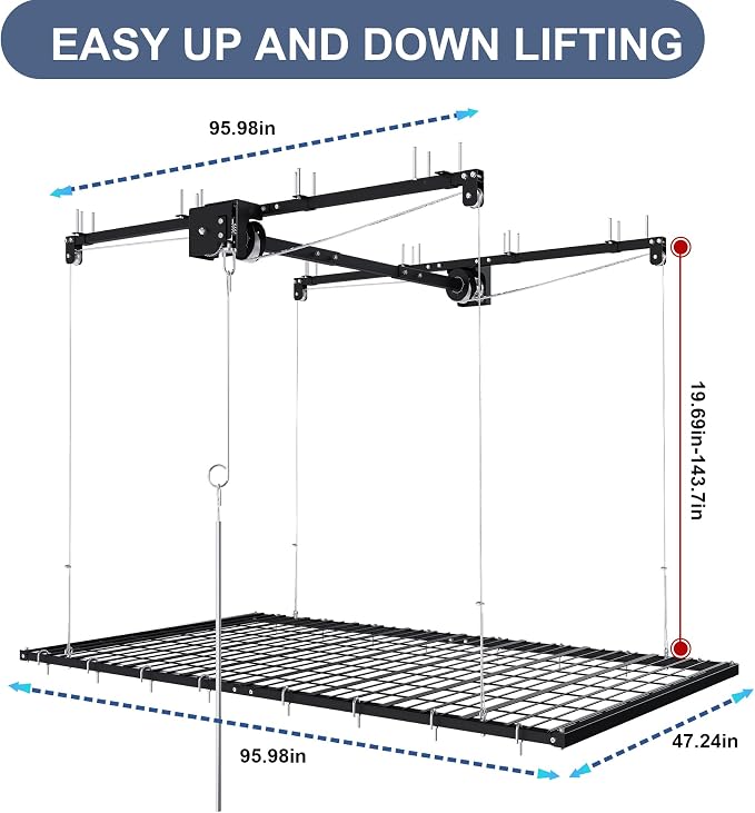 Montary 4x8 FT Overhead Garage Storage Rack - Image 2