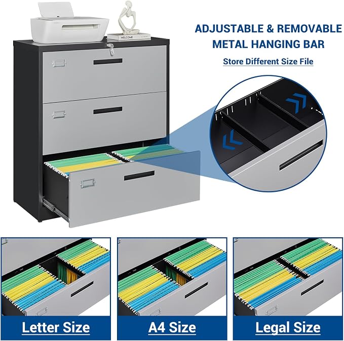3 Drawer Lateral File Cabinet - Image 5