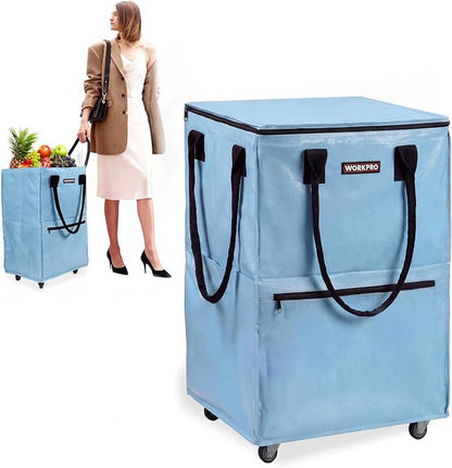 WORKPRO Large Rolling Grocery Bag, 36-Gallon Tote by WORKPRO