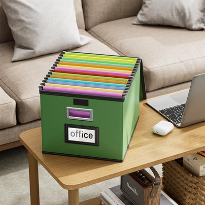 File Organizer Box with Lids, Collapsible File Folder Organizer | File Box with - Image 4
