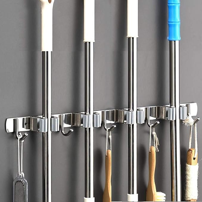 Broom Mop Holder Wall Mount Stainless Steel Tool Hanger Storage Organizer by Saxhorn