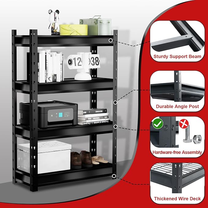 The Atlas 36" W Garage Shelving Heavy Duty Loads 6000LBS, 4 Tier Metal Storage - Image 5