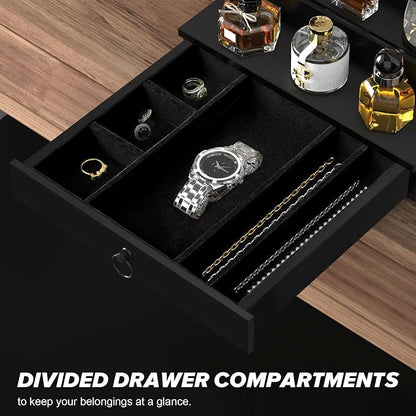 upcessory Cologne Organizer for Men, 4 Tier Black Wood Perfume Organizer - Image 4