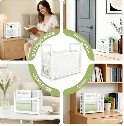 White Magazine Holder, Magazine File Holder | Magazine Rack Floor Magazine - Image 5