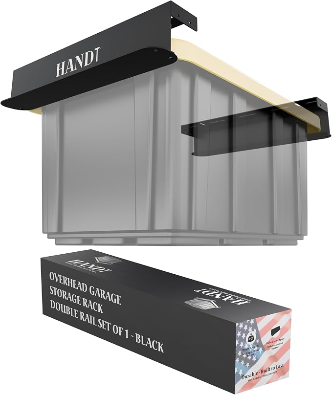 USA Based Overhead Garage Storage Rack, Connectable Heavy Duty Metal Ceiling by HANDT