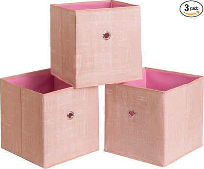 Foldable Storage Cubes Bins, 11 Inch Cloth Storage Cube Fabric Storage Box by NieEnjoy