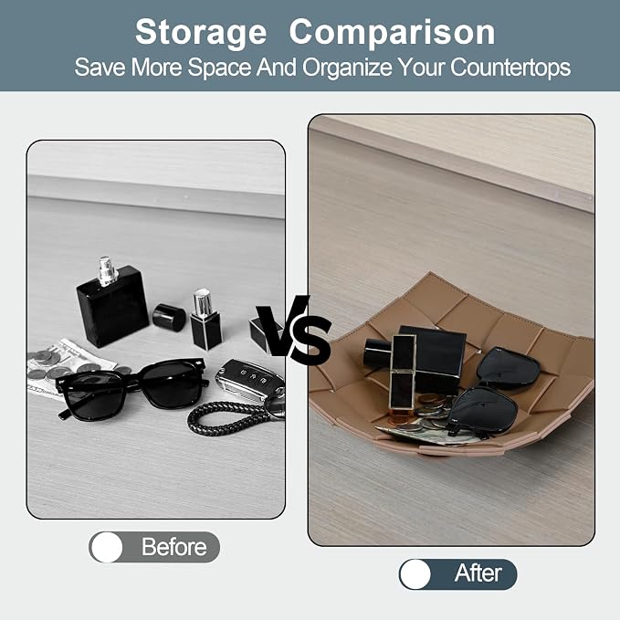 Valet Tray PU Leather Key Holder Bowl - Image 4