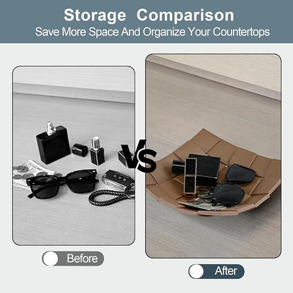 Valet Tray PU Leather Key Holder Bowl - Image 4
