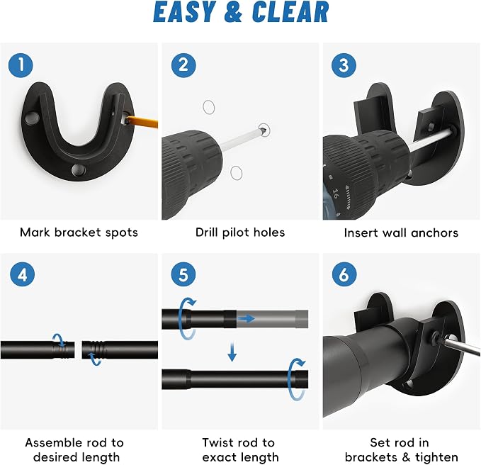 Stepless Adjustable Closet Rod, 66 lb Capacity, Fits 17-84 Inch Spaces - Image 7