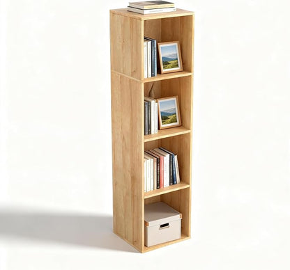 4 Cube Storage Organizer, 4 Tier Cube Low Bookcase Freestanding Storage Display by NewBeth