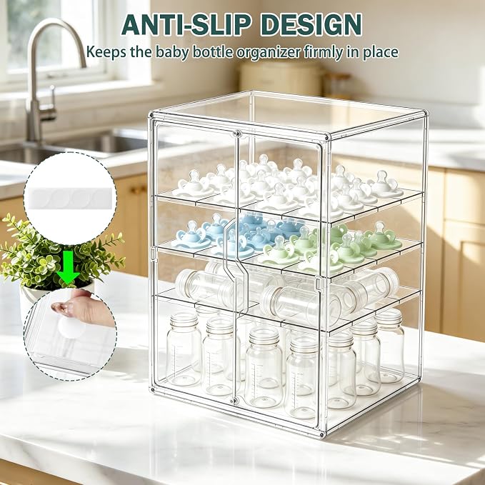 Baby Bottle Organizer, 4-Tier Large Capacity Bottle Storage - Image 4