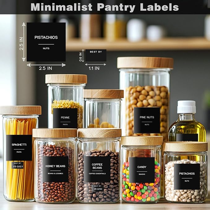288 Pantry Labels for Food Containers, Jars and Kitchen - Image 2