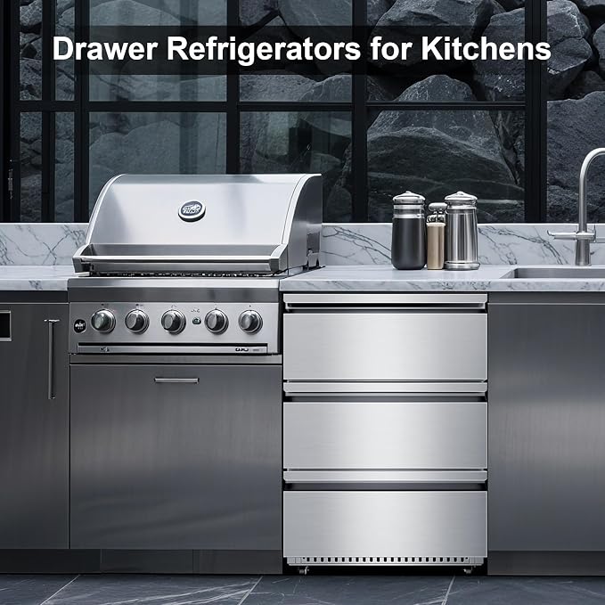 Drawer Refrigerator Outdoor Under Counter Stainless Steel 3 Drawers Beverage - Image 7