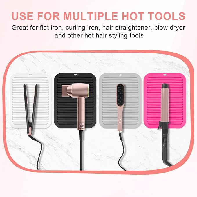 Large Silicone Heat Resistant Mat, Professional Hot Hair Tools Mat - Image 4
