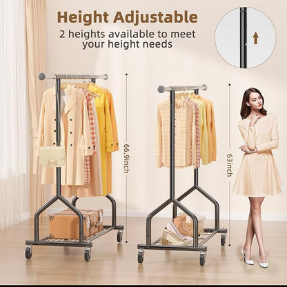 EAGMAK Heavy Duty Clothes Rack Load 424 LBS, Rolling Clothing Rack - Image 4