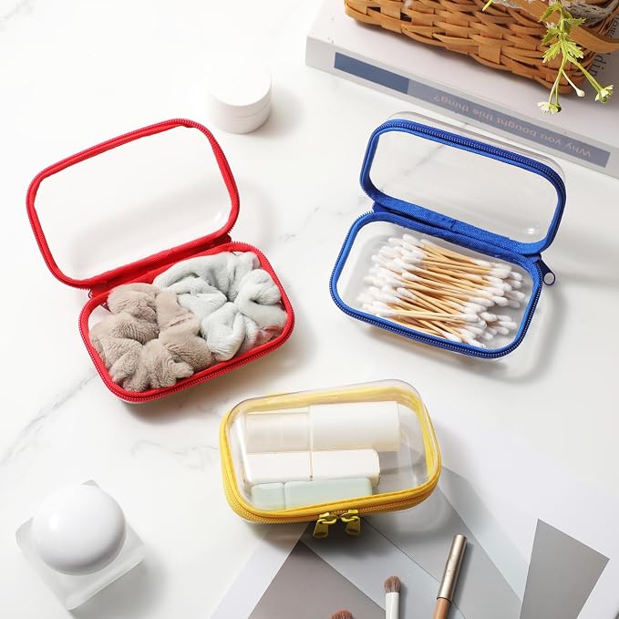 Sanwuta 6 Pcs Clear Hard Zipper Case Pencil Pouches Hard Plastic Zipper Pouches - Image 7