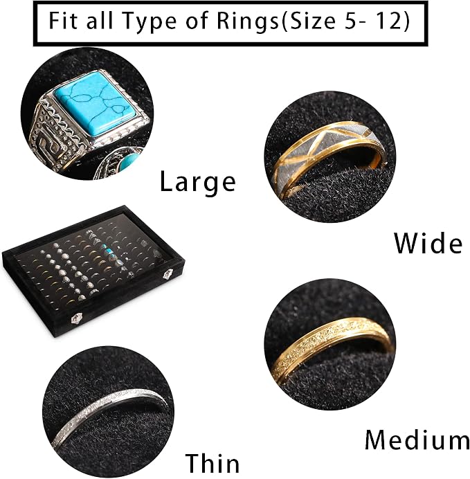 Frebeauty Ring Organizer Tray 100 Slots Ring Holder - Image 4