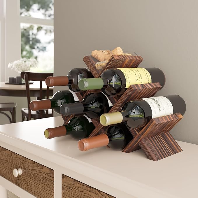 Rustic State Alella Countertop Wood Wine Rack - Image 6