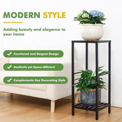 Party Zealot 2 Packs of 2-Tier Tall Metal Square Plant Stand 31” Heavy-Duty - Image 5