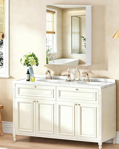Bathroom Medicine Mirror Cabinet, 21.7'' x 27.6'', Wall-Mounted Bathroom Vanity - Image 2