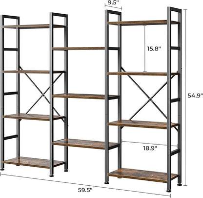 SUPERJARE Triple Bookshelf, Bookcase - Image 3
