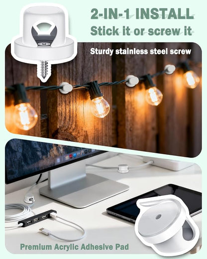 Rotatable Cord Holder, Snap-Lock Cable Clips, 8 Pack Adhesive Cord Organizer - Image 5