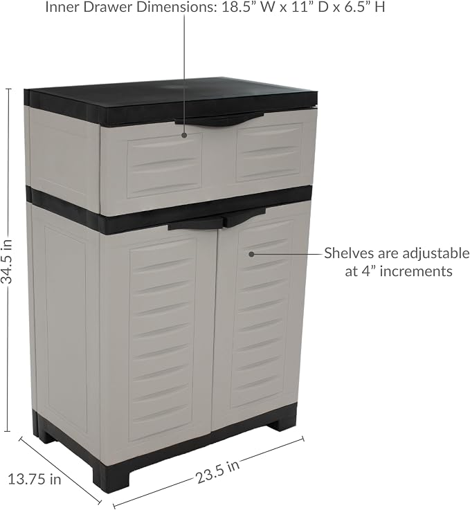Sunnydaze 34.5" Garage Storage Cabinet - Image 3