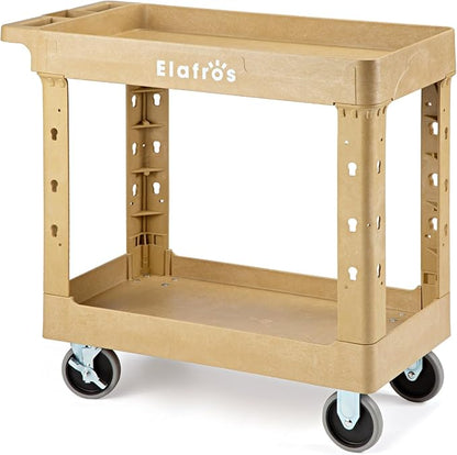 ELAFROS Heavy Duty Plastic Utility Cart 34 x 17 Inch by ELAFROS
