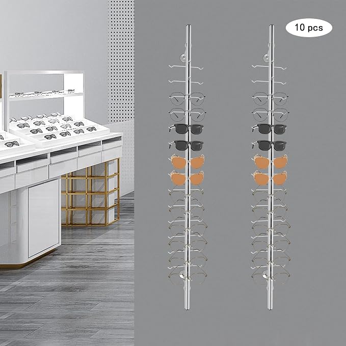 10Pcs Eyeglass Display Rack, Wall-Mounted Sunglasses Storage Organizer - Image 4