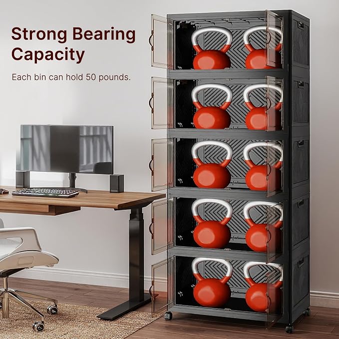 UAMFURI Stackable Storage Bins, 560QT Collapsible Drawers - Image 7