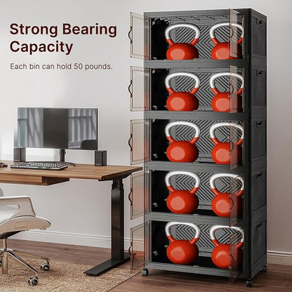 UAMFURI Stackable Storage Bins, 560QT Collapsible Drawers - Image 7