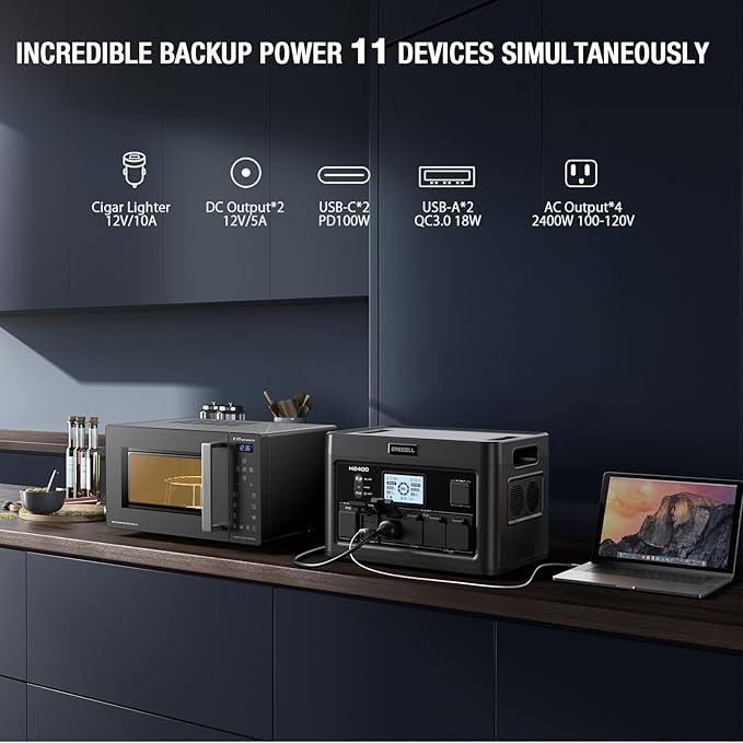 2400W Portable Power Station 1843Wh GRECELL Outdoor Solar Generator - Image 2