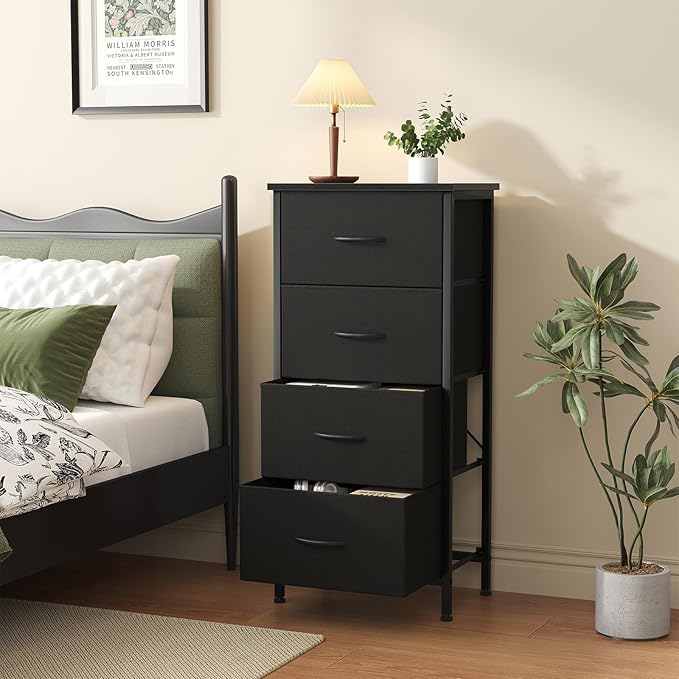 Sweetcrispy Dresser for Bedroom, 4 Drawer Storage Cabinet, Tall Nightstand | - Image 2