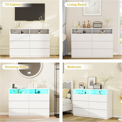 Vipbear White Dresser 6 Drawer for Bedroom - Image 8