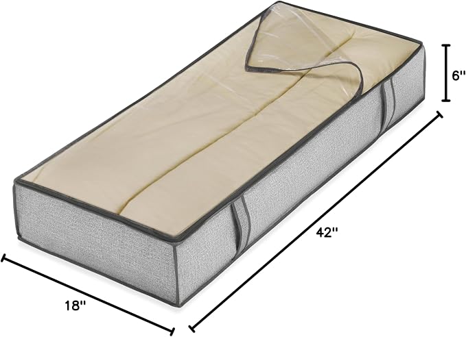 Whitmor Zippered Jumbo Underbed Bag Crosshatch Gray - Image 4