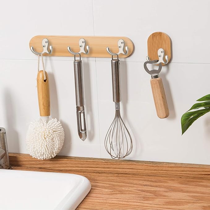 IBosins 16 Pack Heavy Duty Double Prong Coat Hooks Wall Mounted - Image 7