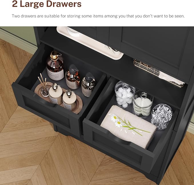 Iwell 57.8" H Tall Storage Cabinet - Image 7