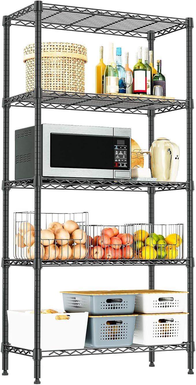 1250 LBS Storage Shelving Unit, 13.7" D x 23.6" W x 63" H Adjustable Shelving by IZEUK