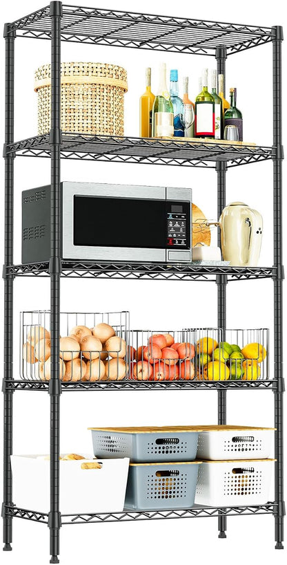 1250 LBS Storage Shelving Unit, 13.7" D x 23.6" W x 63" H Adjustable Shelving by IZEUK