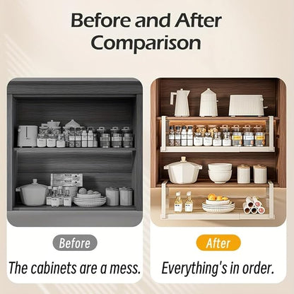Hanging Under Shelf Storage Basket, Adjustable Width Under Cabinet Add-on - Image 4