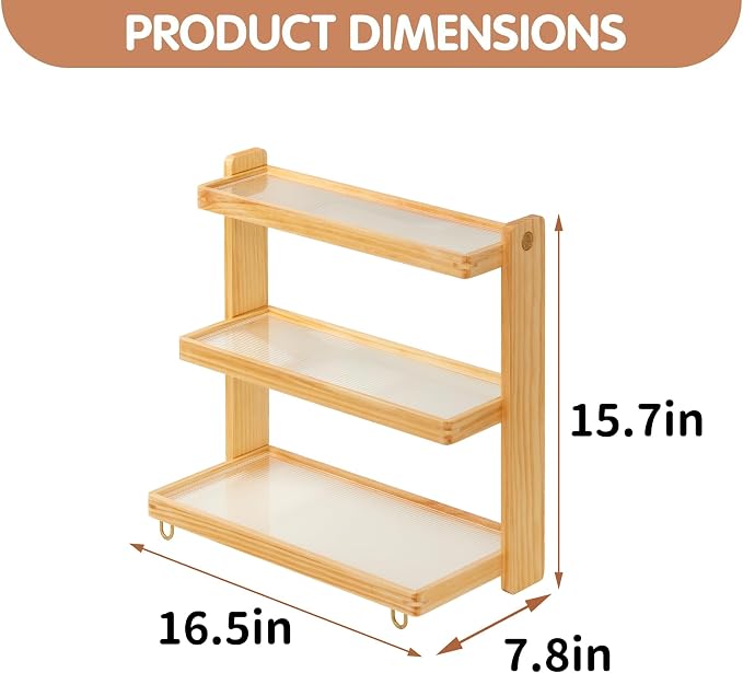 Coffee Mug Holder Wooden Cup Rack, 3-Tier Acrylic Home Mug Display Rack - Image 2